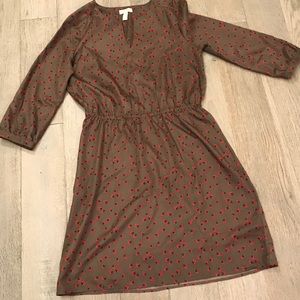 Elastic waist long sleeve dress
